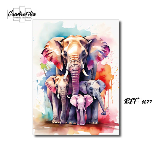 REF 0677 Elefantes Colores