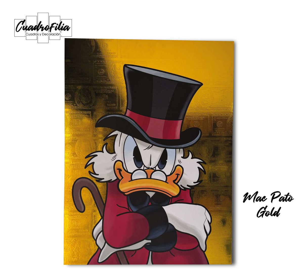 Mc Pato Gold / Grabado con Textura / Dorado Metalizado