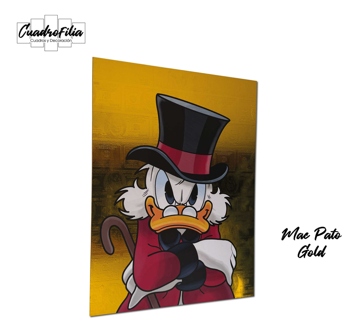 Mc Pato Gold / Grabado con Textura / Dorado Metalizado