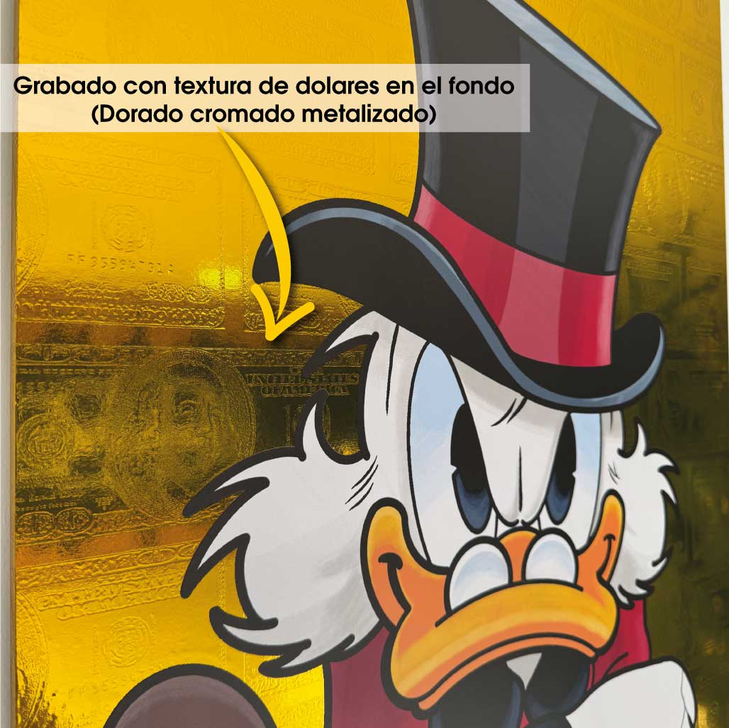 Mc Pato Gold / Grabado con Textura / Dorado Metalizado