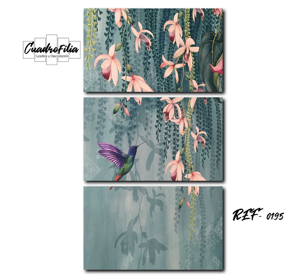 REF 0195 Colibrí Flores Vintage