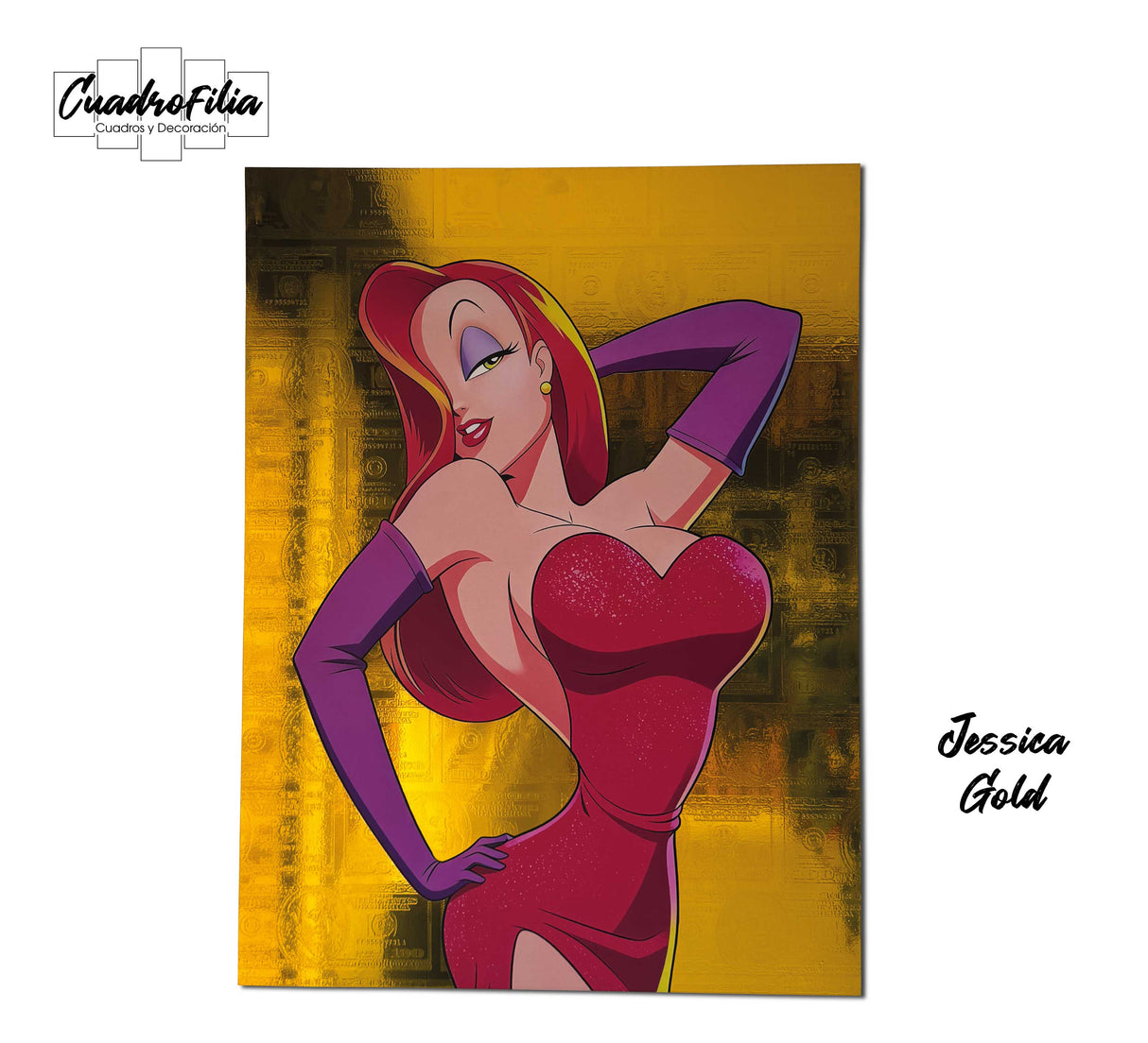 Jessica Rabbit Gold / Grabado con Textura / Dorado Metalizado (Copia)